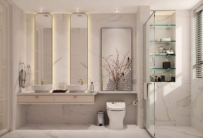 衛(wèi)生間砌半墻的5個好處，好看又實用！